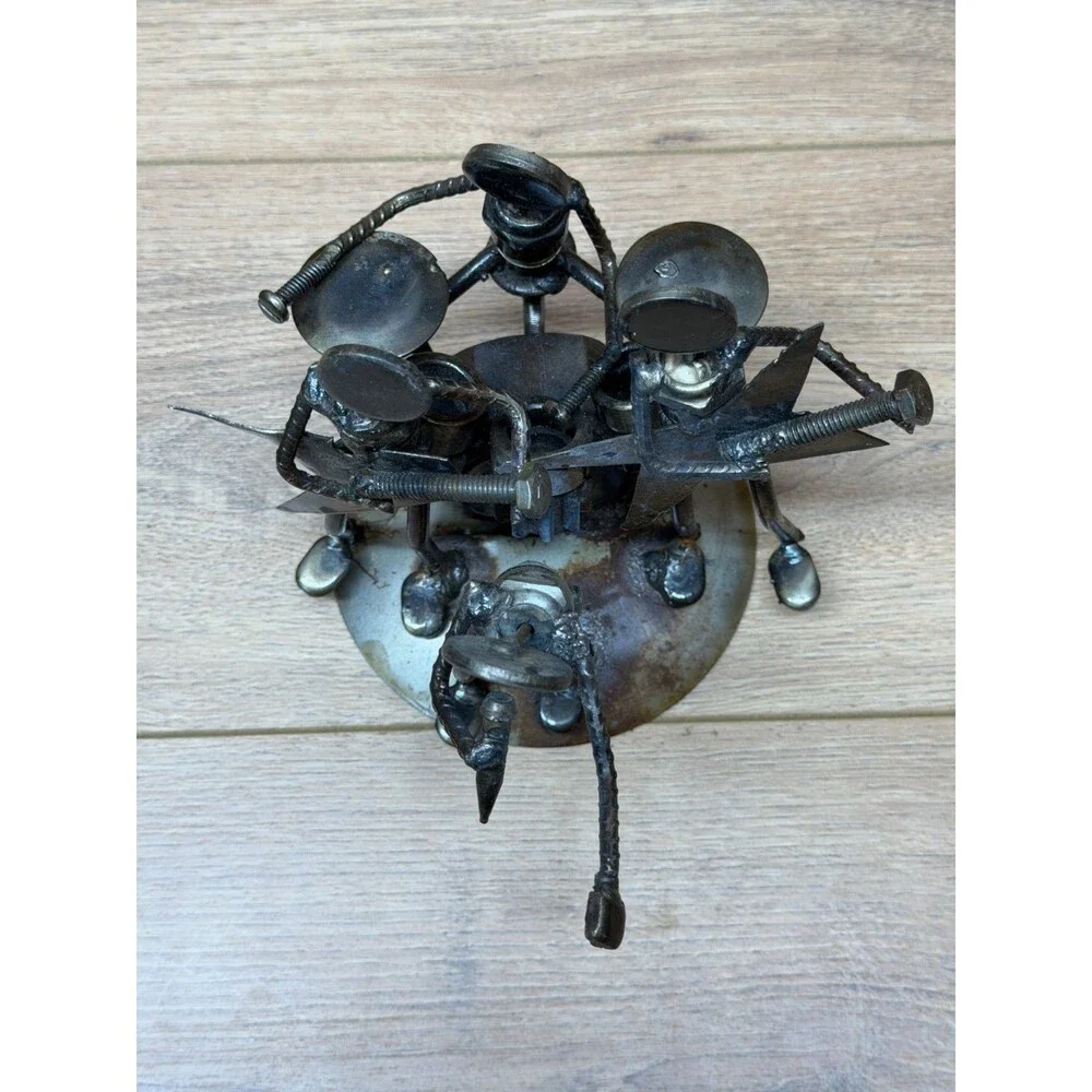 Metal Nuts and Bolts 4 Piece Rock Band Sculpture Figurine Steampunk
